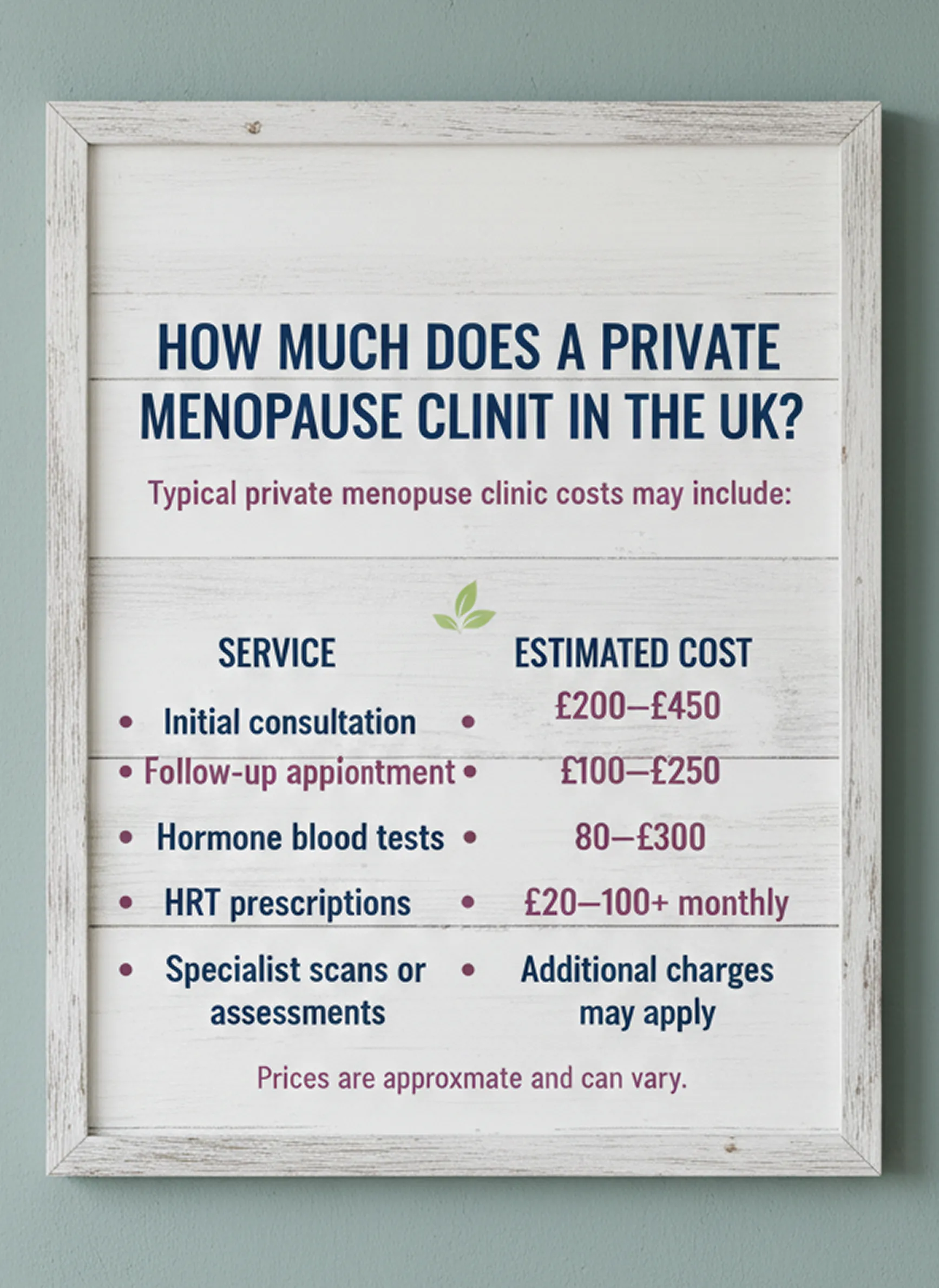 How Much Does a Private Menopause Clinic Cost in the UK?